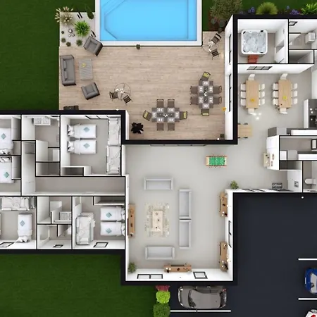 Villa De Groupe Avec Piscine, Jacuzzi Et Vue Nature Pierric